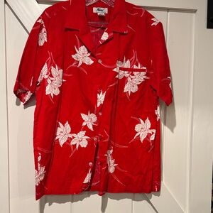 Noni Red Floral Men's Casual Button Down Shirt